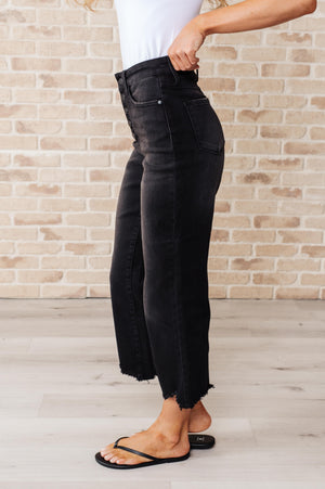 Ryan High Rise Button Fly Wide Leg Crop Jeans - STB Boutique