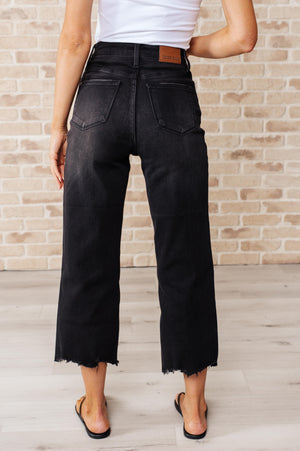 Ryan High Rise Button Fly Wide Leg Crop Jeans - STB Boutique