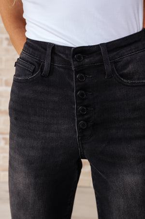 Ryan High Rise Button Fly Wide Leg Crop Jeans - STB Boutique