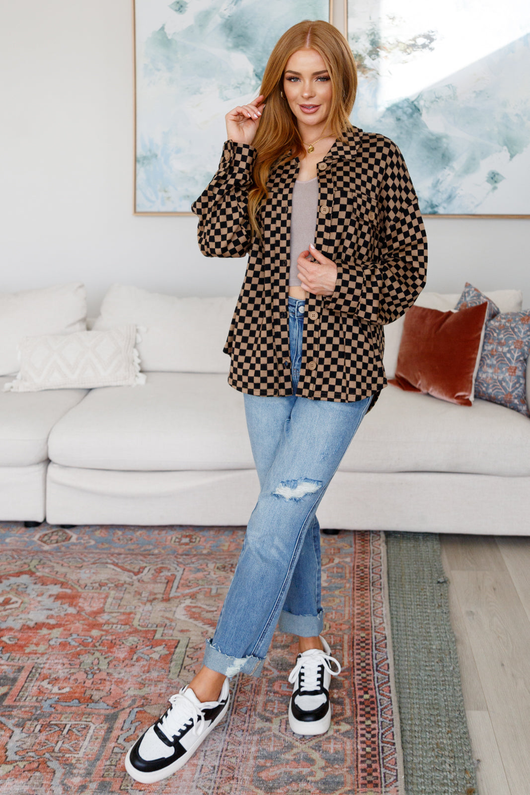 Safe Secrets Checkered Shacket (SM-3X)