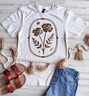 Floral Frame Tee - 3 Colors - FLASH SALE - PREORDER