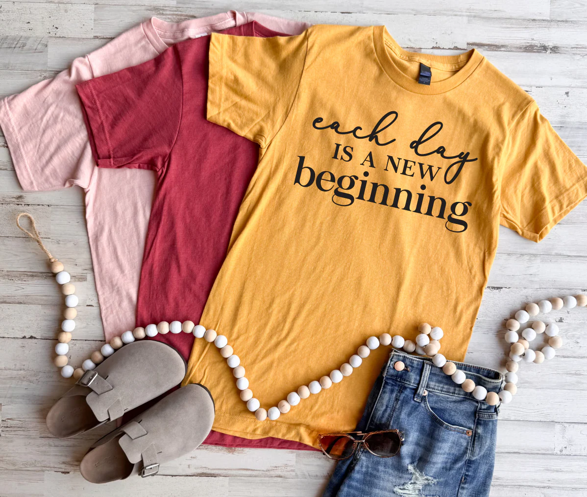 Each Day Is A New Beginning Tee - 3 Colors - FLASH SALE - PREORDER