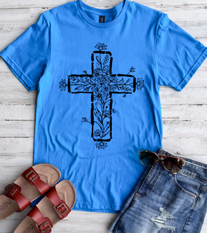Floral Cross Tee - 4 Colors - FLASH SALE - PREORDER