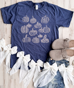 Hand Drawn Pumpkins Tee - 3 Colors - FLASH SALE - PREORDER