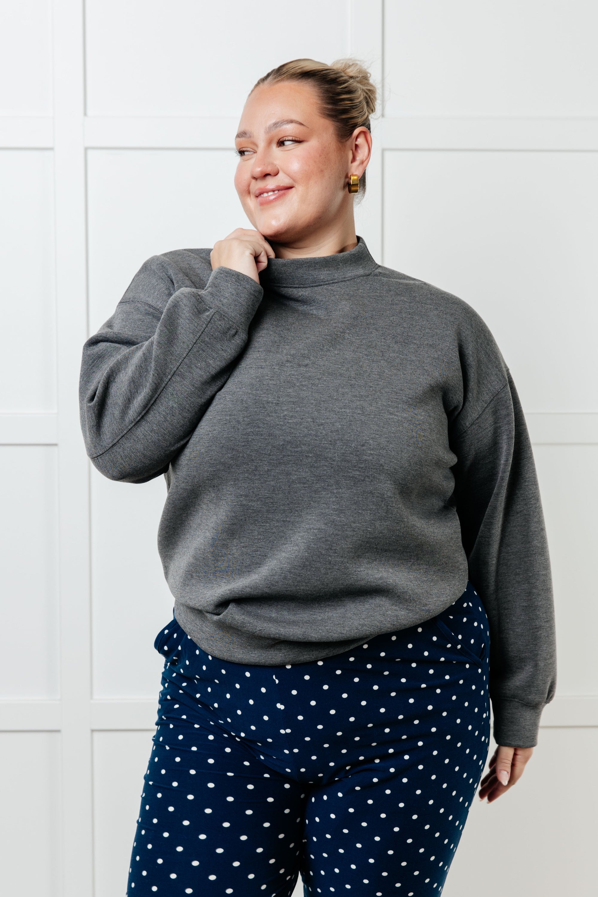 Settle In Mock Neck Sweatshirt (SM-3X)