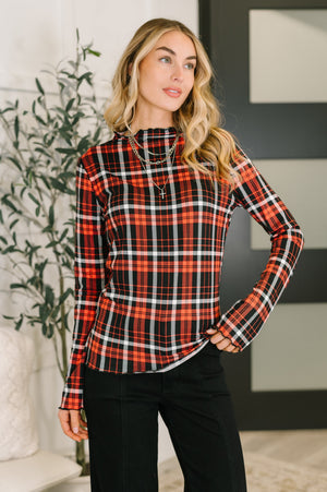 She's Always Changing Plaid Lettuce Hem Top (SM-3X)