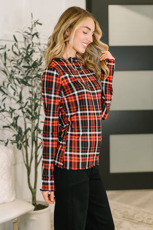 She's Always Changing Plaid Lettuce Hem Top (SM-3X)