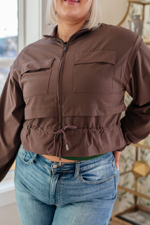 She's Got Game Cropped Jacket in Brown (SM-3X)