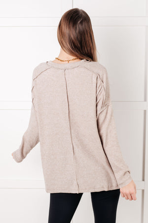 Simply Basic Ribbed Hacci Sweater in H Mocha (SM-3X) - STB Boutique