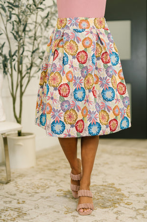Sound Mind Floral Midi Skirt (SM-3X)