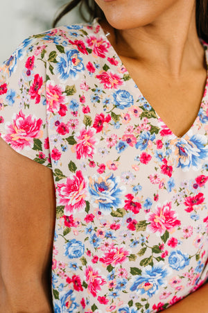 Spring Air Floral Print Blouse (SM-3X)