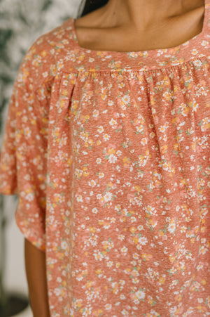 Spring Breeze Square Beck Top in Dusty Rose (SM-3X) - STB Boutique