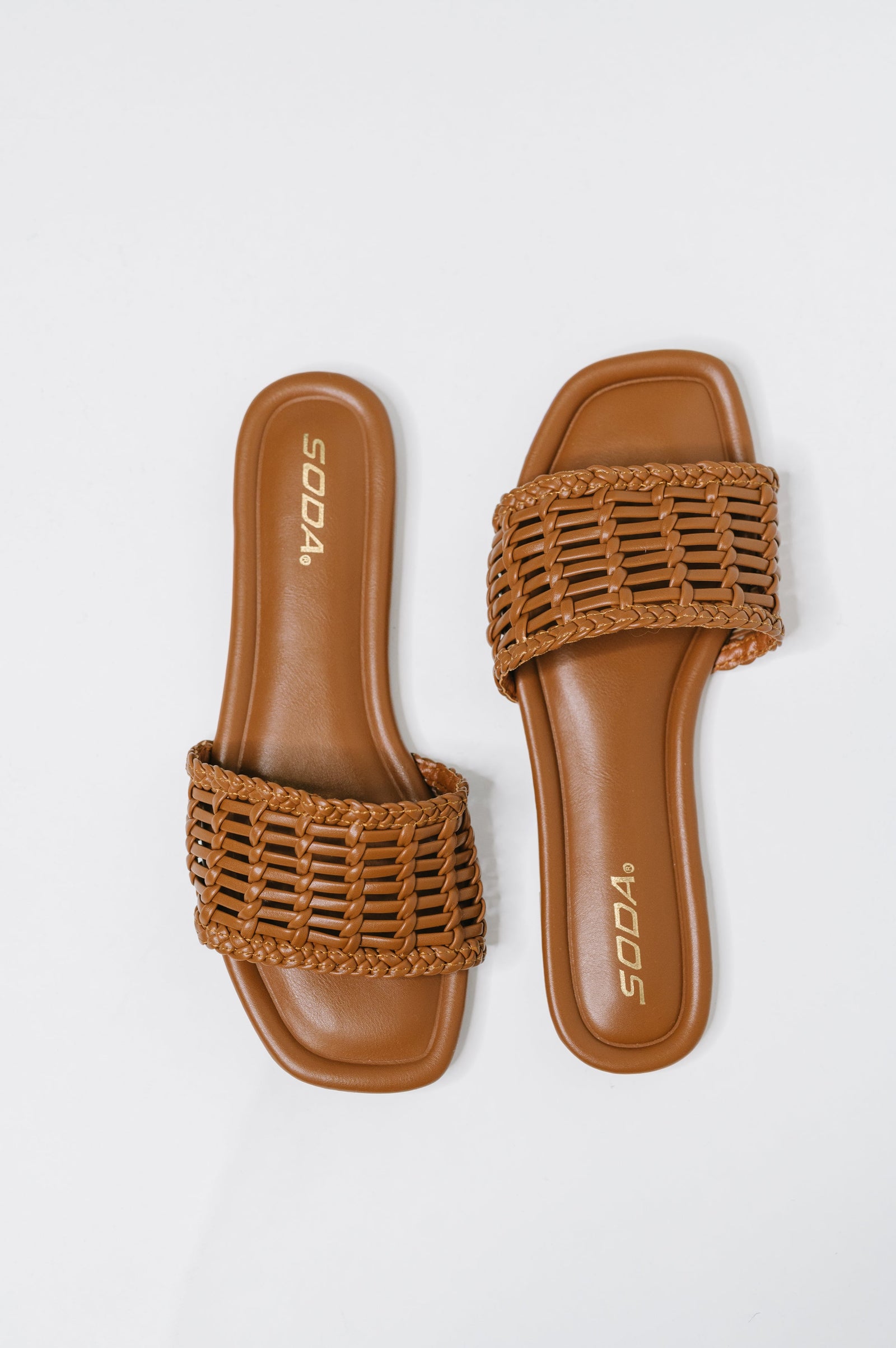 Stair Cognac Woven Slip On Sandal - STB Boutique
