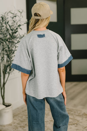Star Stud Distressed Applique Top (SM-3X)