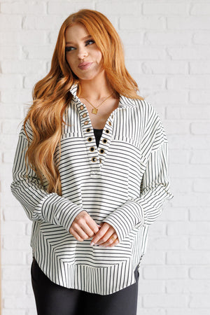 Striped Serendipity Pullover (SM-3X)