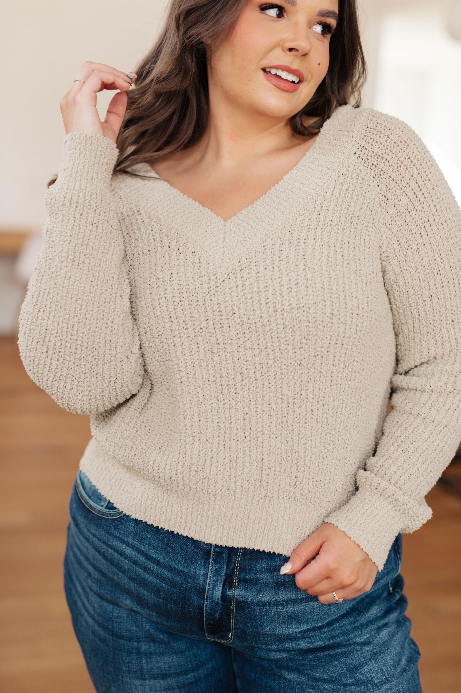 Stuck In The Moment V-Neck Sweater (SM-3X)