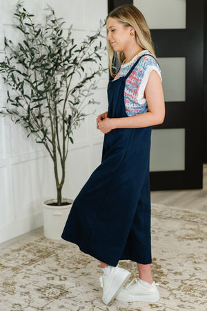 Suit Yourself Adjustable Strap Jumpsuit in Navy (SM-3X)