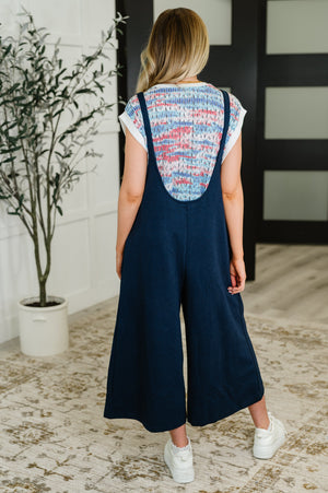 Suit Yourself Adjustable Strap Jumpsuit in Navy (SM-3X)
