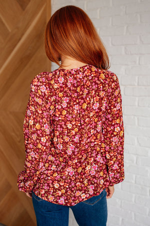 Sunday Brunch Blouse in Rust Floral (SM-3X)