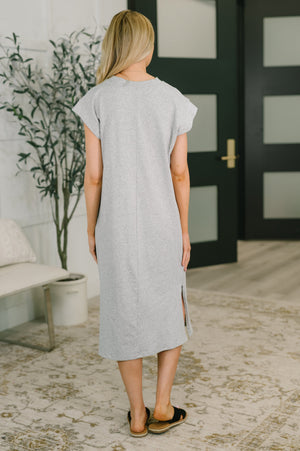 Sweet Like That Casual Dress in Heather Grey (SM-3X)