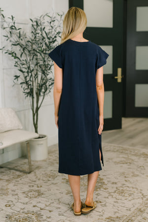 Sweet Like That Casual Dress in Navy (SM-3X)