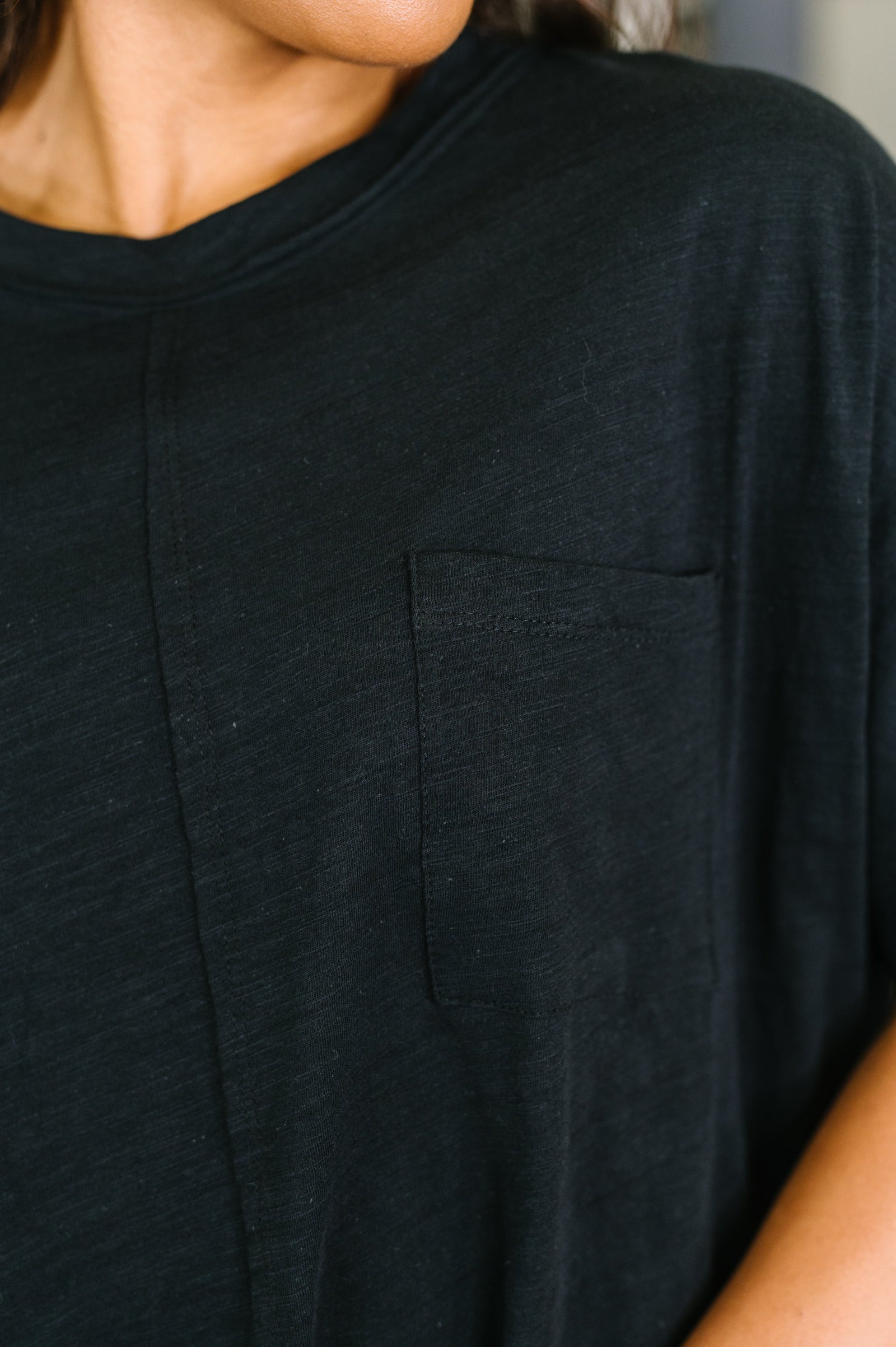 The Layback Relaxed Basic Tee in Black (SM-3X)