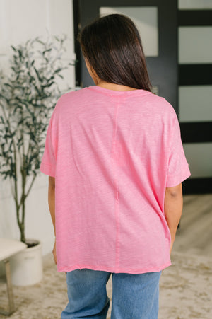 The Layback Relaxed Basic Tee in Pink (SM-3X)