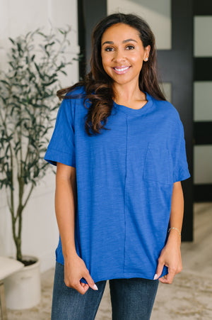 The Layback Relaxed Basic Tee in Royal Blue (SM-3X)