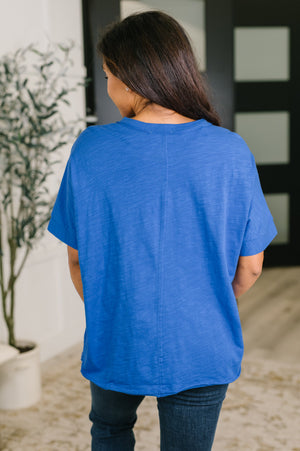 The Layback Relaxed Basic Tee in Royal Blue (SM-3X)