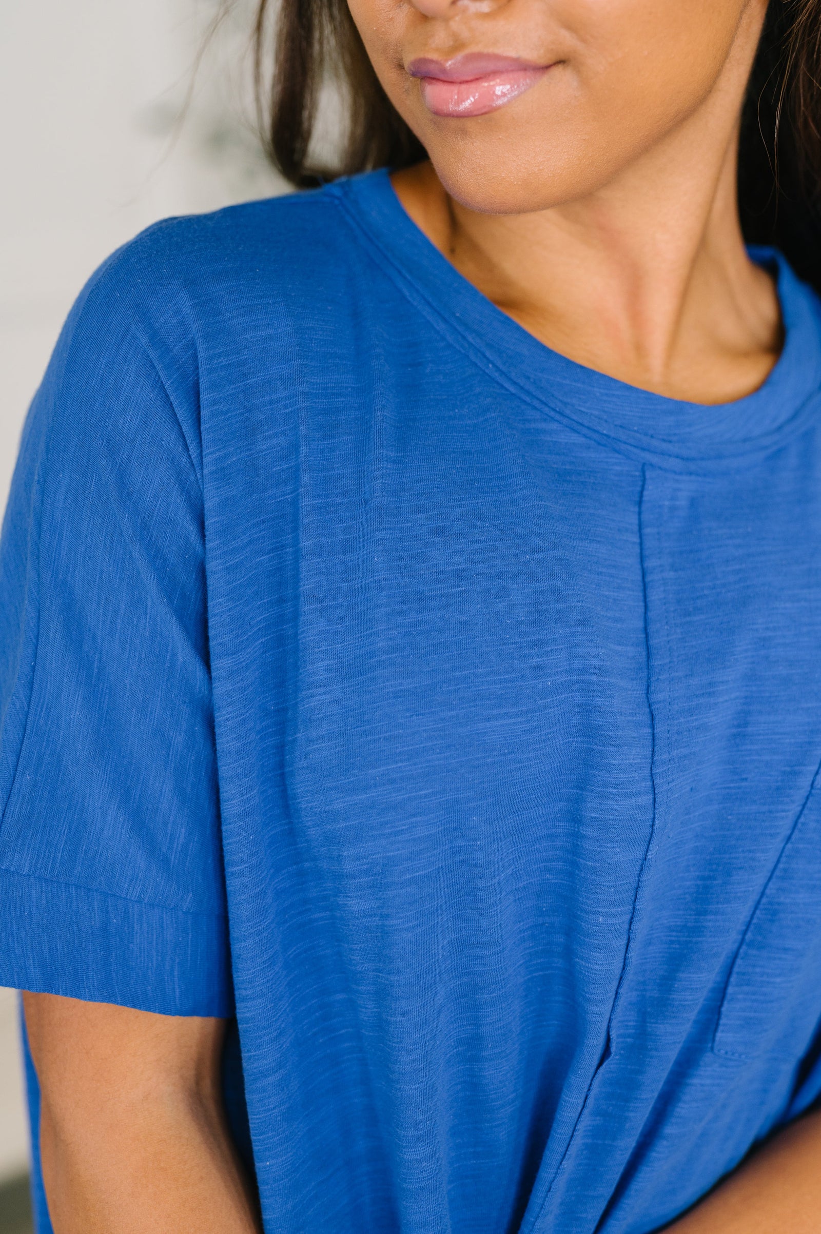 The Layback Relaxed Basic Tee in Royal Blue (SM-3X)