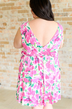 The Sun's Been Quite Kind V-Neck Dress in Pink (SM-2X)