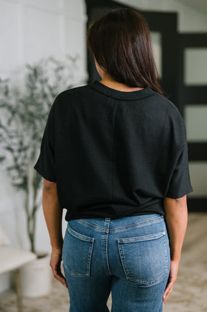 Together We're Unlimited Basic V-Neck Tee in Black (SM-3X)