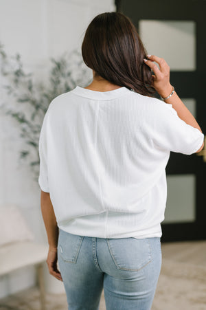 Together We're Unlimited Basic V-Neck Tee in Ivory (SM-3X)