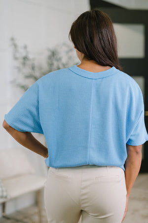 Together We're Unlimited Basic V-Neck Tee in Ocean Blue (SM-3X)
