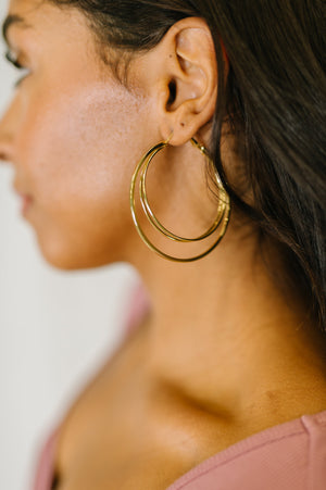 Two's a Party Double Hoop Earrings - STB Boutique