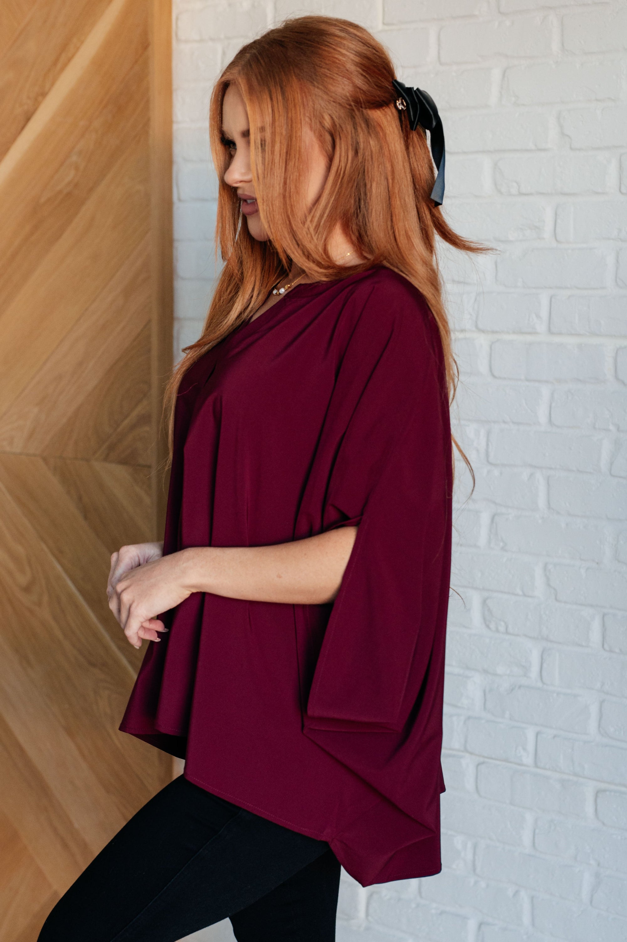 Universal Philosophy Blouse in Wine (SM-3X)