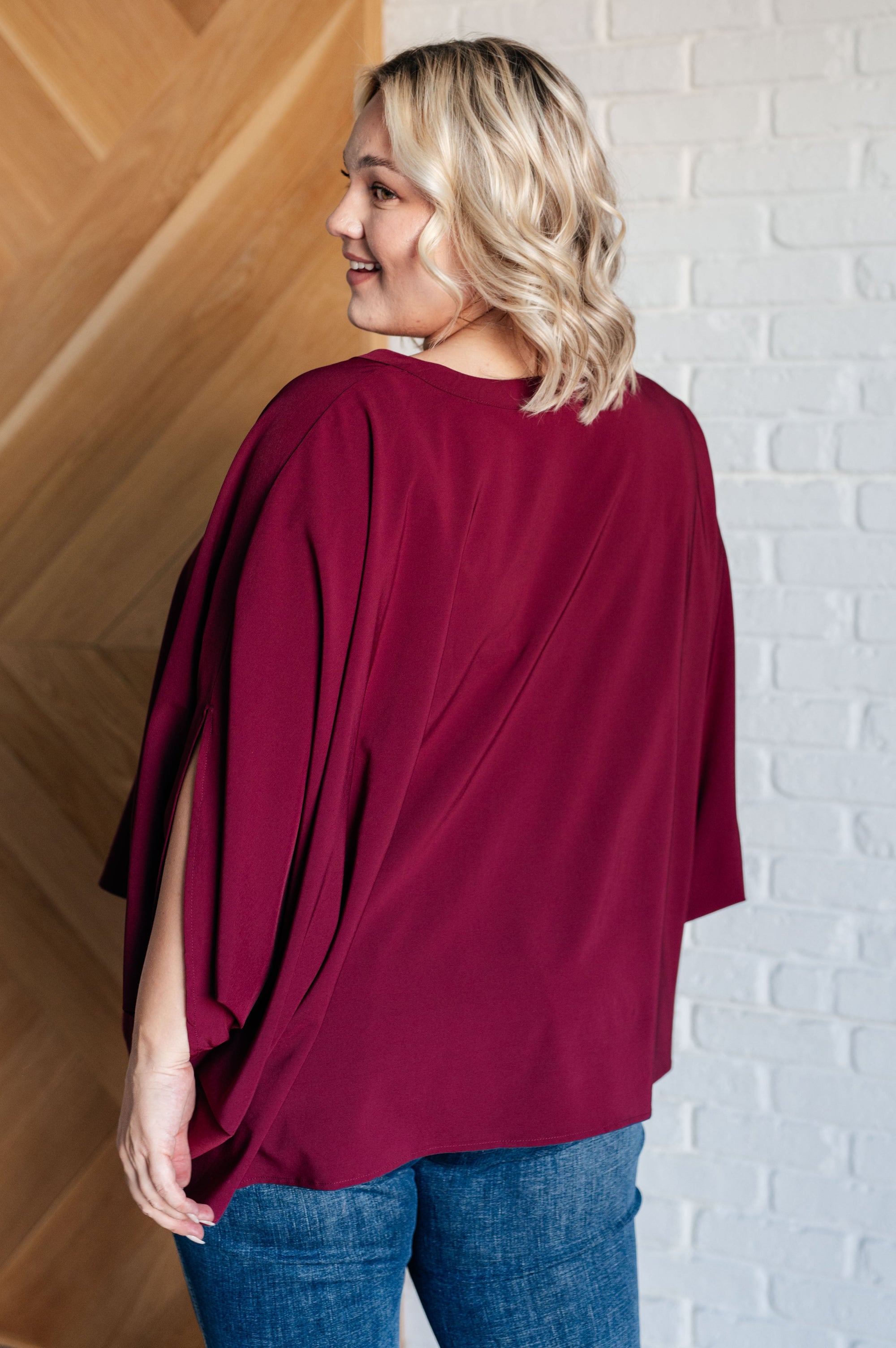 Universal Philosophy Blouse in Wine (SM-3X)