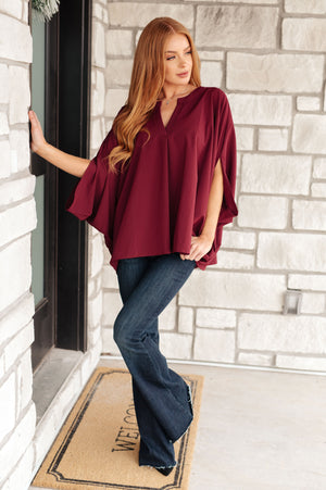 Universal Philosophy Blouse in Wine (SM-3X)