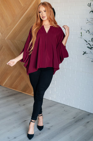 Universal Philosophy Blouse in Wine (SM-3X)