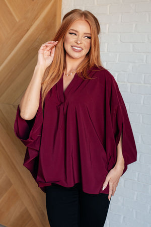 Universal Philosophy Blouse in Wine (SM-3X)