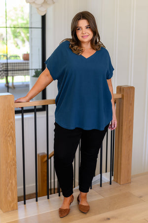Very Much Needed V-Neck Top in Teal - STB Boutique