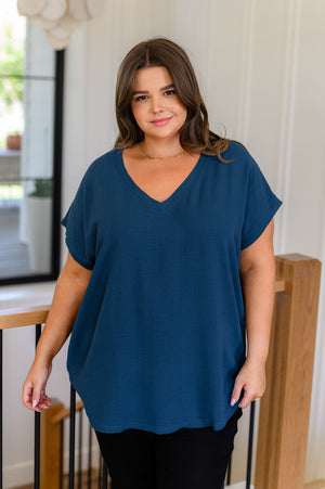 Very Much Needed V-Neck Top in Teal - STB Boutique