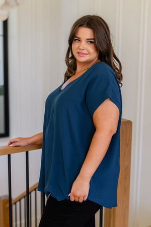 Very Much Needed V-Neck Top in Teal - STB Boutique