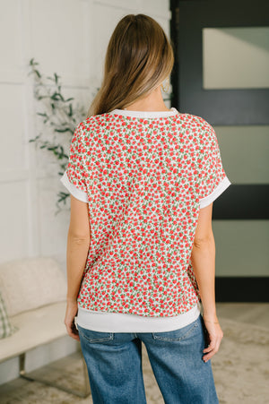 Vivid Memories Relaxed Top in Tomato Red (SM-XL)