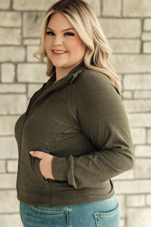 Where Are You Zip Up Jacket in Olive (SM-3X)