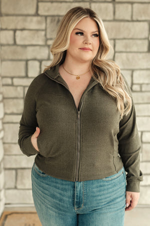 Where Are You Zip Up Jacket in Olive (SM-3X)