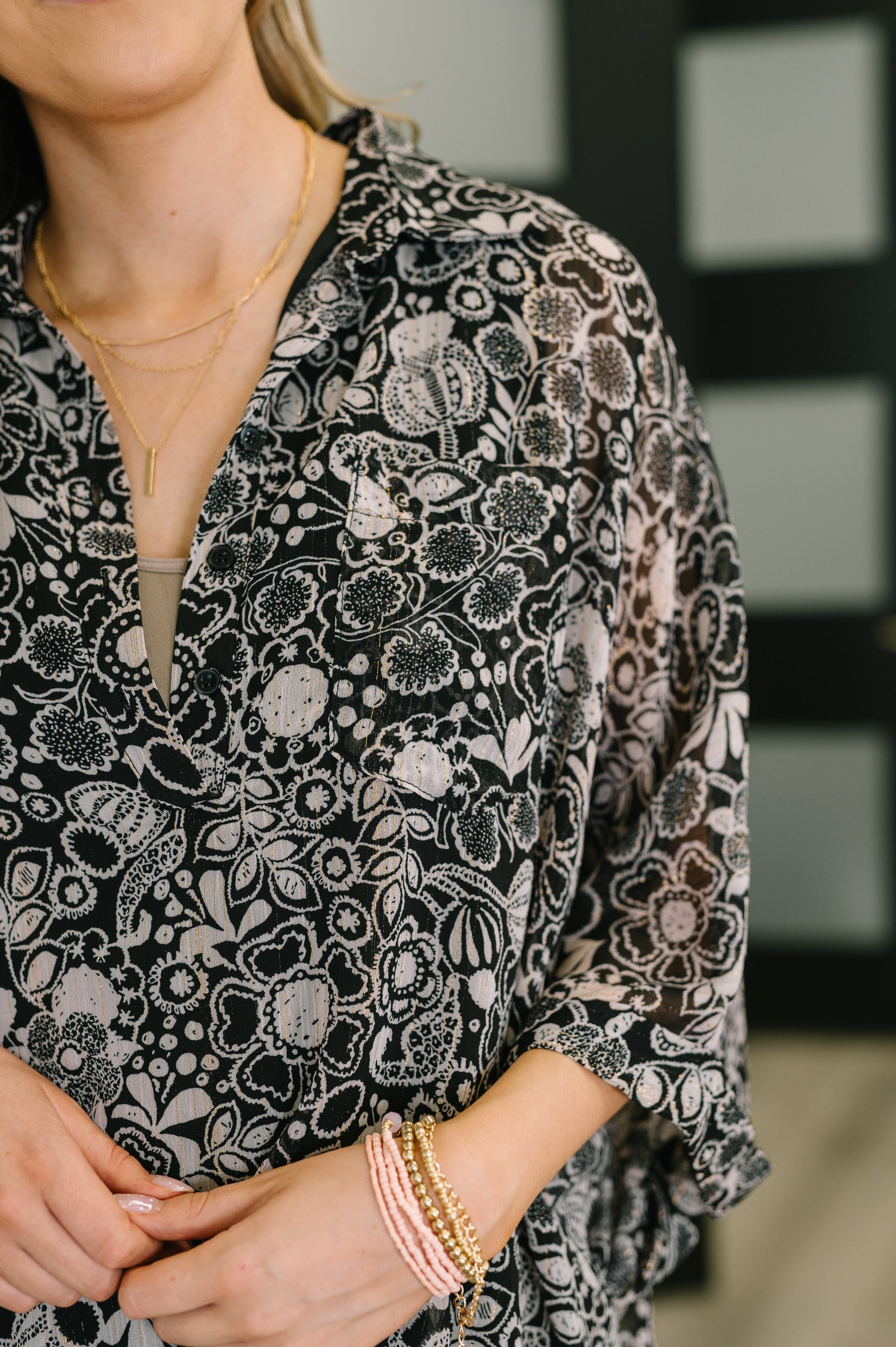 Work All Day Floral Top (SM-3X) - STB Boutique