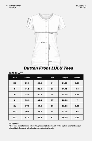 Button Front Lulu Tee - Cherry
