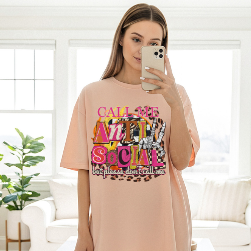 Call Me Anti Social But Don't Call Me Tee - Preorder - STB Boutique
