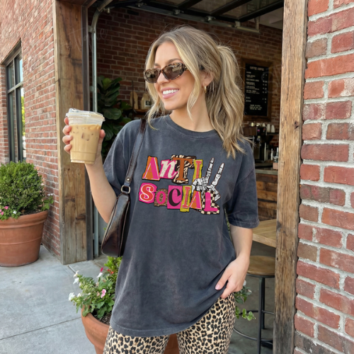 Anti Social Skeleton Hand Tee - Preorder - STB Boutique